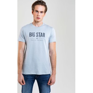 Niebieski t-shirt Big Star z krótkim rękawem w młodzieżowym stylu