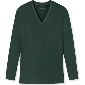 Zielona bluzka Schiesser w stylu casual z dekoltem w kształcie litery v
