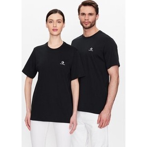 Czarny t-shirt Converse z krótkim rękawem w stylu casual