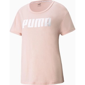 Różowy t-shirt Puma w sportowym stylu z okrągłym dekoltem