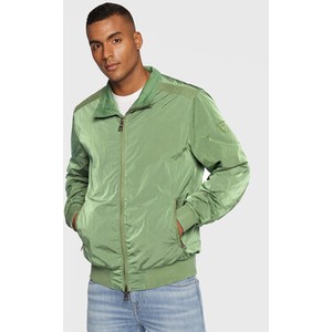 Zielona kurtka Guess krótka w stylu casual