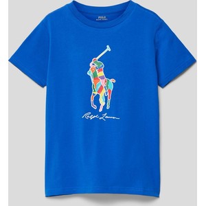 Niebieska koszulka dziecięca POLO RALPH LAUREN z bawełny dla chłopców