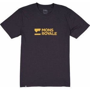 Czarny t-shirt Mons Royale z tkaniny z krótkim rękawem
