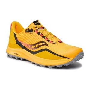 Żółte buty sportowe Saucony w sportowym stylu sznurowane