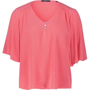 Różowa bluzka Zero w stylu casual z krótkim rękawem