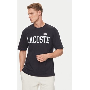 Czarny t-shirt Lacoste w młodzieżowym stylu