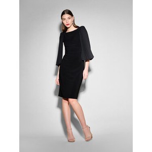 Czarna sukienka MODIVO z długim rękawem mini w stylu casual