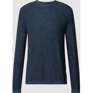 Niebieski sweter Marc O'Polo w stylu casual z bawełny z okrągłym dekoltem