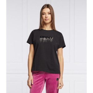 T-shirt DKNY z okrągłym dekoltem w młodzieżowym stylu