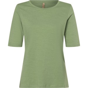 Zielony t-shirt Soyaconcept z okrągłym dekoltem z krótkim rękawem
