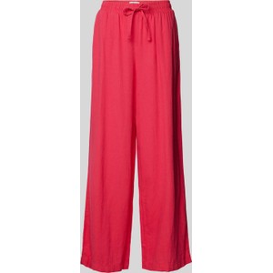 Różowe spodnie Ichi z lnu w stylu retro