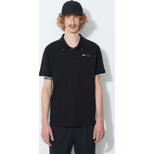 Czarna koszulka polo McQ Alexander McQueen z nadrukiem z krótkim rękawem