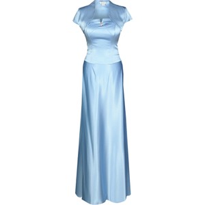 Niebieska sukienka Fokus maxi z dekoltem w kształcie litery v