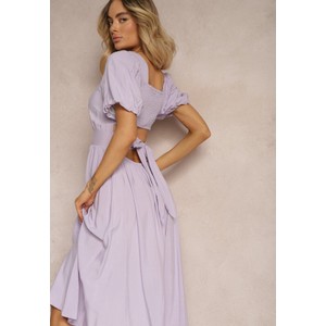 Fioletowa sukienka Renee w stylu casual z krótkim rękawem oversize