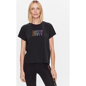 Czarny t-shirt DKNY w młodzieżowym stylu