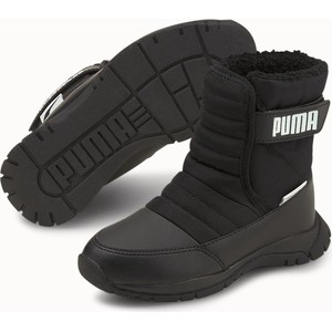 Czarne buty dziecięce zimowe Puma na rzepy
