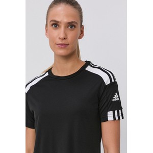 Czarny t-shirt Adidas Performance w sportowym stylu z krótkim rękawem