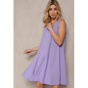 Fioletowa sukienka Renee mini oversize na ramiączkach