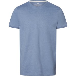 Niebieski t-shirt Nils Sundström z krótkim rękawem w stylu casual