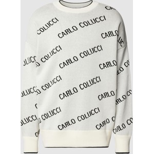 Sweter Carlo Colucci w młodzieżowym stylu z okrągłym dekoltem