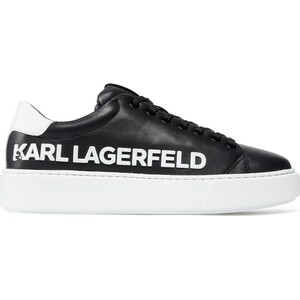 Czarne trampki Karl Lagerfeld sznurowane z nadrukiem