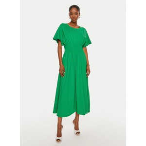 Zielona sukienka United Colors Of Benetton z okrągłym dekoltem z krótkim rękawem
