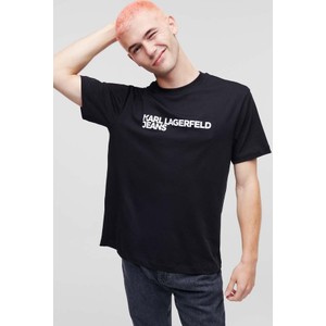 Czarny t-shirt Karl Lagerfeld Jeans w młodzieżowym stylu