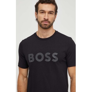 Czarny t-shirt Hugo Boss z nadrukiem