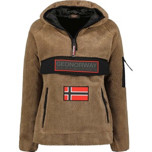 Bluza Geographical Norway w stylu casual z kapturem z polaru