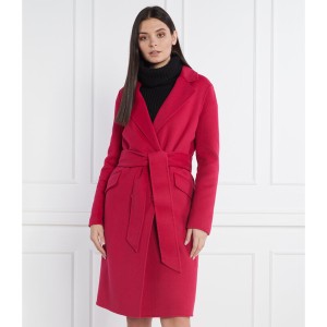 Czerwony płaszcz Twinset z wełny w stylu casual