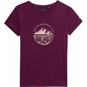 T-shirt 4F z krótkim rękawem z bawełny z okrągłym dekoltem