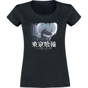 Czarny t-shirt Emp z okrągłym dekoltem w młodzieżowym stylu z krótkim rękawem