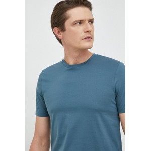Niebieski t-shirt Hugo Boss w stylu casual z krótkim rękawem