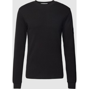 Czarna koszulka z długim rękawem Calvin Klein z bawełny