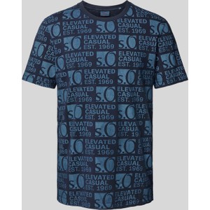 Granatowy t-shirt S.Oliver z krótkim rękawem w młodzieżowym stylu