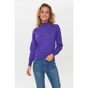 Fioletowy sweter Numph w stylu casual z wełny