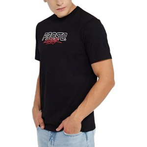 Czarny t-shirt Prosto. z krótkim rękawem