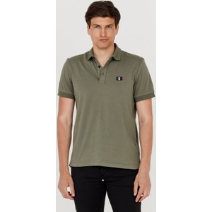 Zielona koszulka polo Aeronautica Militare z krótkim rękawem