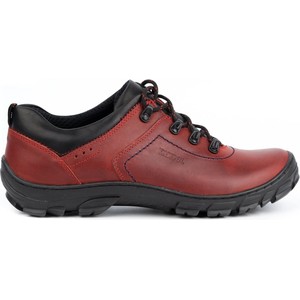 Czerwone buty trekkingowe KamPol sznurowane