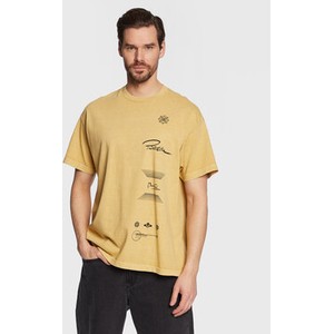 Żółty t-shirt Primitive z krótkim rękawem z nadrukiem
