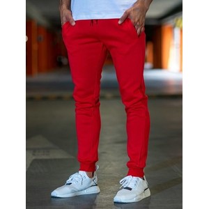 Czerwone spodnie sportowe Denley z tkaniny
