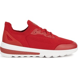 Czerwone buty sportowe Geox sznurowane