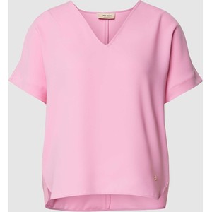 Różowa bluzka Mos Mosh z dekoltem w kształcie litery v w stylu casual