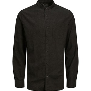 Czarna koszula Jack & Jones z bawełny z kołnierzykiem button down