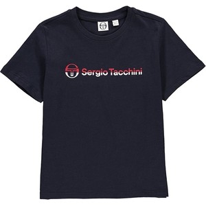 Czarna koszulka dziecięca Sergio Tacchini dla chłopców z bawełny