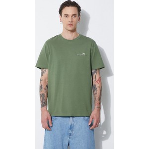 Zielony t-shirt A.P.C. z nadrukiem w stylu casual z bawełny