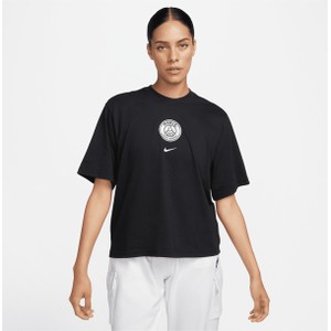 Czarny t-shirt Nike z krótkim rękawem z okrągłym dekoltem z bawełny