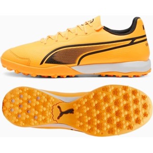 Żółte buty sportowe Puma w sportowym stylu sznurowane