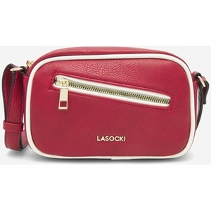 Czerwona torebka Lasocki matowa na ramię w stylu casual