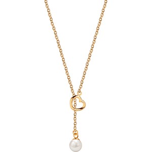 Pearls - Biżuteria Yes Naszyjnik srebrny pozłacany z perłą - serce - Pearls